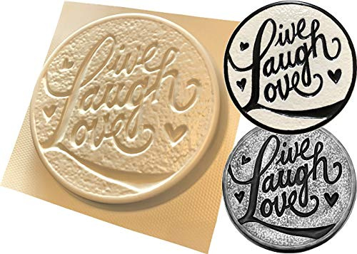 dennycraftmoulds Live Laugh Love Garden Concrete or Plaster Plaque Mould Stepping Stone Mold