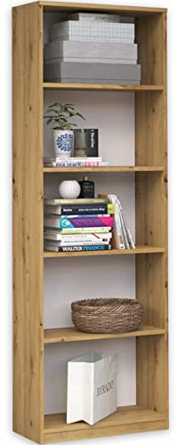 ADGO Bücherschrank - Bücherregal Wand - Regal Eiche Artisan - Standregal - Regal Schmal - Büroregal - Ordnerregal - Büroschrank - Wandregal - Bookshelf - Schrank schmal - Aufbewahrungsregal