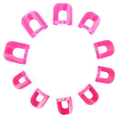 MenYiYDS 26 Stück Nagellack-Schablonen, 10 Größen Nagellack-Anleitung, Maniküre-Nagellack-Schutzspitzenschutz Wiederverwendbares Nagelkunst-Grundwerkzeug-Zubehör (Rose Rot)