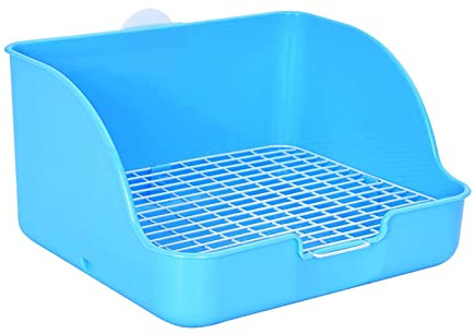 Milageto Bac à litière pour Lapin bac à Pipi Facile à Installer litière pour Petits Animaux Cage à Pot pour galesaur Hamster cochons d'Inde Chinchillas, Bleu