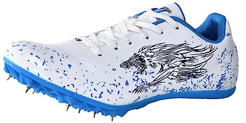 Unisex Leichtathletikschuhe Spikes Leichtathletik 8 Nägel rutschfeste Jugendsportschuhe mit Spikes und Sprint für Herren und Damen,Weiß,40