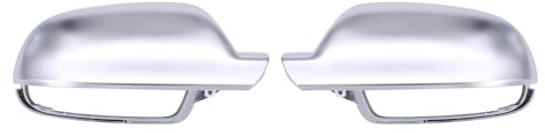 Spiegelkappen Seitenspiegel Abdeckkappen Außenspiegel Rückspiegel Abdeckung Spiegelgehäuse Spiegel Gehäuse Verkleidung Aluminium silber vorne links und rechts für A3 8P S3 8P A4 B8 8K S4 B8 A5 8T