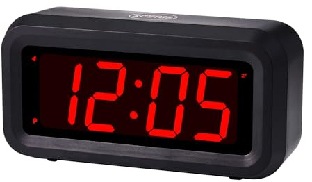 Timegyro Digitaluhr batteriebetrieben, Wecker für Schlafzimmer mit LED-Anzeige mit Langer Batterielebensdauer, einstellbare Helligkeit, 12/24 Stunden, Snooze