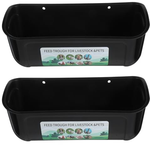Happyyami 2 Stück Hühnerfutterspender Futtertrog Hängender Zaun Futterspender Für Ziegen Hühner Enten Gänse Hirsche Schafe Ferkel Geflügel Tränkeeimer Futterbehälter Für Nutztiere
