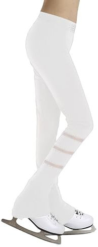 Freebily Mädchen Eiskunstlauf Hose Glitzer Mit Strass Kinder Stretch Gymnastik Sportleggins Ballett Tanz Strumpfhose Weiß_B 122-128