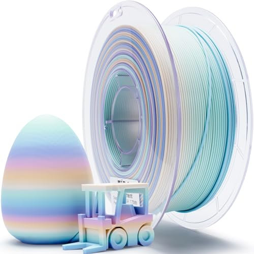 ZIRO Matt Multicolor PLA Filament 1.75mm, Schneller Farbwechsel Matte 3D Drucker Filament, 1kg Spule für Die Meisten FDM 3D-Drucker, Maßgenauigkeit +/-0.03mm, Pastellspektrum