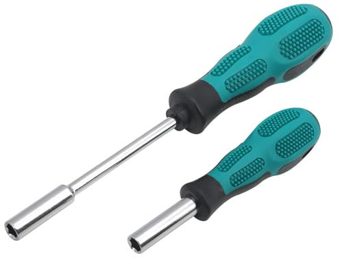 2 soportes hexagonales de 6,35 mm para puntas de 1/4 pulgadas, destornillador magnético con mango suave, 115 mm y 200 mm de largo