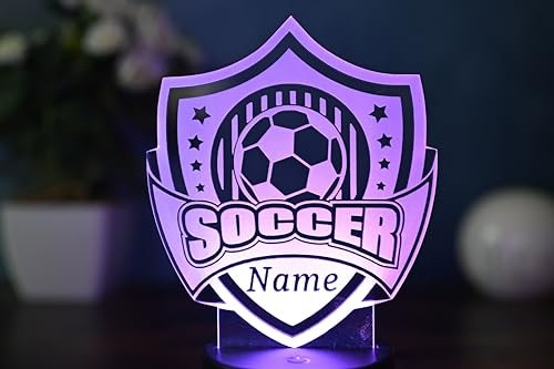 Optechvisual Personalisierte Fußball Soccer Lampe Geschenk Idee für Fußballer Kinder Erwachsene Lampe als Nachtlicht Tischlampe Wohnungsdekoration