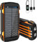 56800mAh& 65W Power Bank Battery Pack Solar Charger with 4 Built in Cables, USB-C Input/Output Fast Charging, Dual Bright Flashlight for Camping Outdoor, for iPhone Android