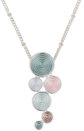 Caiduoduo Emaille Geometrischer Ringanhänger Einfache vielseitige mehrschichtige Ringkette für Frauen