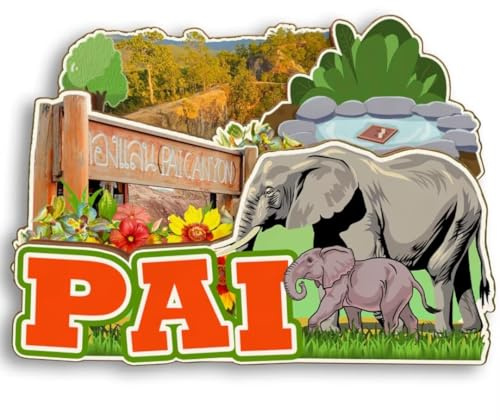 Pai Thailand Holz-Kühlschrankmagnet, 3D-Kühlschrankmagnet, Stadt, Reise, Souvenir, niedliche Kühlschrankaufkleber, Dekoration für Zuhause, Küche