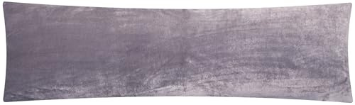 Fleece Winter Seitenschläferkissen Bezug - 1 Stück (40x145cm Anthrazit) | flauschig weich und warm, kuschelig - Reißverschluss auf der langen Seite, Bezug