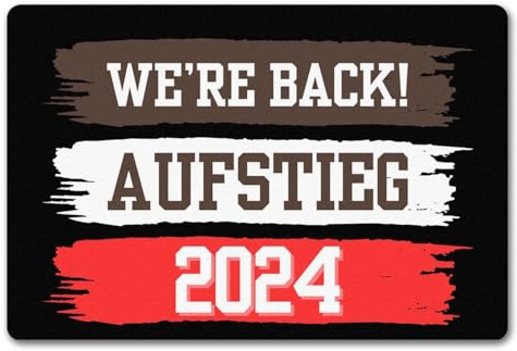 St. Pauli Aufstieg 2024 Fußmatte in 40x60 cm ohne Rand mit Spruch We're Back Hamburg Wappen Reeperbahn Landungsbrücken Der Hafen Ruft
