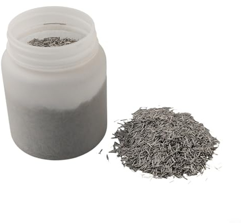 FUANA Aghi magnetici per lucidatura in acciaio inossidabile, 1 kg, diametro 0,7 mm, lunghezza 5 mm, per smerigliatura di metalli (0,7 x 5 mm)