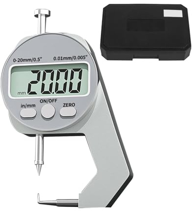 Medidor De Espesor - Medidor De Espesor De Precisión, Medidor De Espesor Electrónico | Micrómetro Electrónico 0-20 Mm, Medidor De Espesor - Micrómetro De Conversión De Unidad De