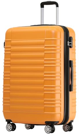BEIBYE Reisekoffer 2088 Hartschalekoffer Gepäck Koffer Trolley Größe L in 14 Farben (Orangen)