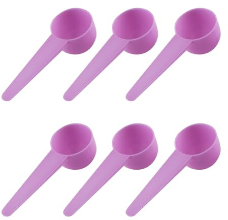 HiempTru Dosierlöffel, 20ml Messlöffel, Rosa, 6 Stück | Kunststoff-Schaufellöffel mit Bodenloch für Kaffee, Proteinpulver, Milchpulver und Nahrungsergänzung.