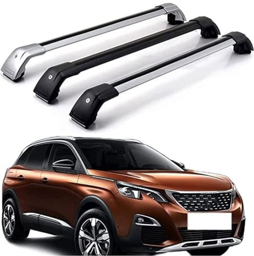 Barras de Techo Baca de Coche para Peugeot 3008 2017 2018 2019 2020 Barras Transversales Aluminio 2 Piezas,B
