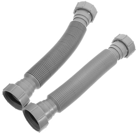 SHINEOFI 2pcs Flexible Sink Drain Hose Expandable Drainage Pipe for Kitchen Bathroom Washbasin Lightweight Easy to Install High-Pressure Resistant Durable and Leak