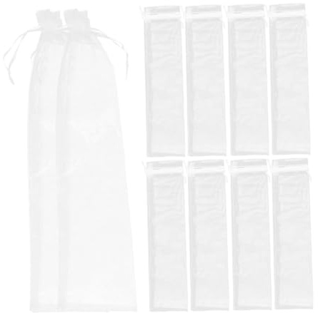 PACKOVE Organzasäckchen aus Organza mit Kordelzug 10 Stück Weiße für Praktische Aufbewahrung Leichte Schmuckbeutel bei Hochzeiten und Events