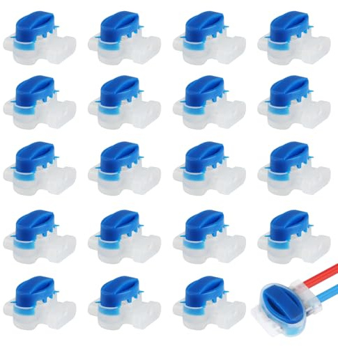 GeeRic Kabelverbinder für Mähroboter,20 Stück Rasenroboter Kabelverbinder, Rasenmäher Kabel Verbinder, 314 Wasserdicht Kabelklemme Wasserdicht Kabelklemmen Outdoor Rasenroboter verbinder