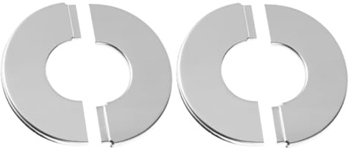 MAGICLULU 2 Stück Selbstklebende Abdeckplatten aus Edelstahl für Sanitärinstallationen Toilettenflansch mit Geteilter Rosette 42mm Dekorative Abdeckung für Wasserhähne