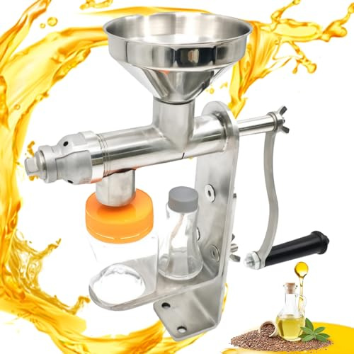 Presse à Huile Manuelle, Extracteur De Presse à Graines Domestique Avec Poignée Ergonomique, Facile à Installer, Machine De Fabrication D'huile En Acier Inoxydable Pour Arachide, Noix De Coco, silver