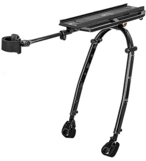 Topeak Zi RAK Gepäckträger Schwarz, Fahrrad Gepäckträger aus Aluminium mit Strap Mount Befestigung für Gravelbike Rennrad Bikepacking und Touring
