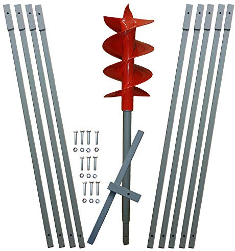 10m Erdbohrer mit 200mm Bohrkopf -VERLÄNGERBAR- auch als Brunnenbohrer, Handerdbohrer, Erdlochbohrer, Brunnenbohrgerät, Pflanzbohrer, Zaunbohrer, Pfahlbohrer UVM. einsetzbar !