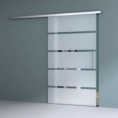 Durovin 1025×2050mm Internal Sliding Glass Door–8mm Frosted Sectioned Tempered Glass,Soft Close System,Premium Hardware,Bar Handle,Heavy-Duty 5ft Track for Bathroom,Kitchen,Living Room&Bedroom