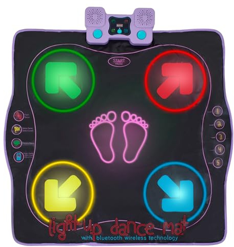Kidzlane Electronic Dance Mat for Kids 8-12, Wireless Kids' Dance Pad with Bluetooth/AUX, Built-in Music, 5 Challenge Levels, 4 Modes - Interactive Toys for Children, Ages 6 and Up