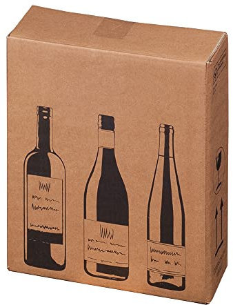 Flaschenversandkartons Faltkarton Weinversandkarton Flaschenkarton Weinkarton, Menge:10 Stück, Flaschen Anzahl:3 Flaschen