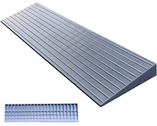 Umweltfreundliche Schwellenrampe aus Gummi, Rutschfeste Schwellenrampe für Rollstuhlfahrer, für Türen, Treppen, Stufen, Kehrroboter, Rollstühle und Elektroroller ( Color : Grau , Size : 80x20x4cm )