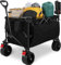Aptliton Festival Trolley, 200L Folding Trolley Cart, 150kg Heavy Duty Pull Along Wagon with Solid Wheel and 3 Pockets for Outdoor Camping Beach Garden Picnic and Transport, Black