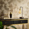 Gold Vliestapete Fashion Designer Guido Maria Kretschmer florale Glitzertapete Ocker