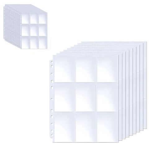 450 fickor för samlarkort, plastkortärmar, samlarkort för fodral album folie häftmapp,vattentät scrapbook-mapp kompatibel, ficksidor A4, genomskinlig kortficka