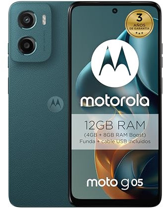 Motorola Moto g0512GB(4GB+8GB RAM Boost)/64GB Azul, España, Pantalla superbrillante de 6.67, Sistema de cámaras de 50 MP, Modo Retrato con IA, Soft Luxe, Corning Gorilla Glass 3, batería 5200mAh