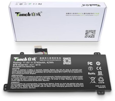 Laptop-Akku A31-M15 40068772 0B23-01Q9000M für XIAOMAI 6pro 6S Plus Medion Akoya E6245 Akoya E6248 11.4V 3740mAh/42Wh (Kurzverbinder)