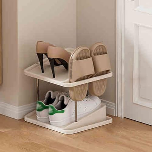 JHDXL Schuhschrank-Organisation, Drehregal für Schuhe und Handtaschen, Platzsparender Mehrzweckschrank, Schuhaufbewahrung, Schuhständer Vertikal(White,25cm/9.8in)