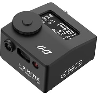 CHI L.D. Light Meter Pro - Precise Lighting and Laser Distance Measure for Leica and Vintage Camera Film Photography (Black)