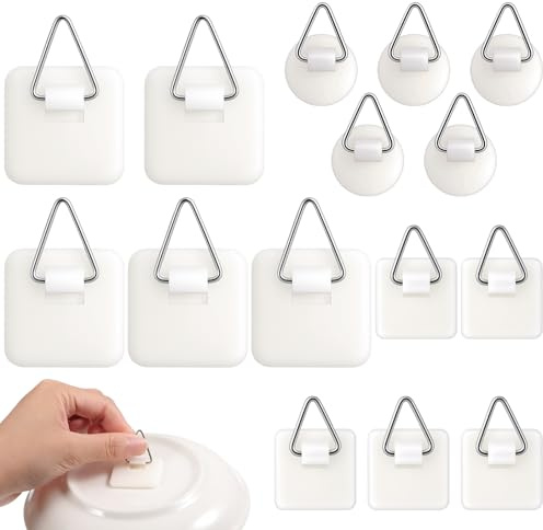LIQWEI 15 ganci adesivi per appendere quadri, senza chiodi, adesivi da parete, ganci per appendere foto, cornici per foto, lastre in schiuma, decorazioni artistiche da parete