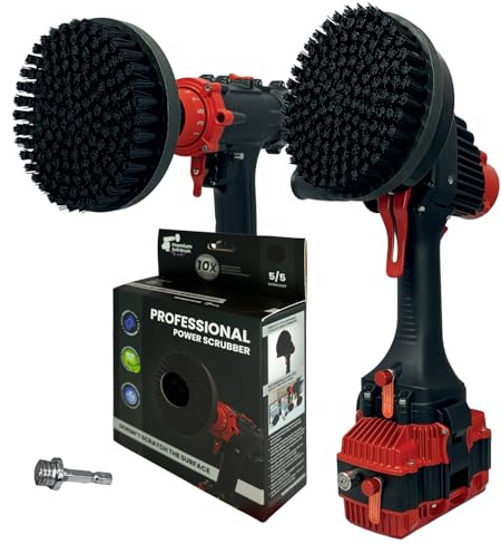 Kornely Premium Drill Brush Professional– 2in1 for Drill & Angle Grinder Ultra-Stiff 15cm Black | Scratch-Free Heavy-Duty Cleaning Brush for Concrete, Brick, Stone, Metal, Masonry, Grills, Rust