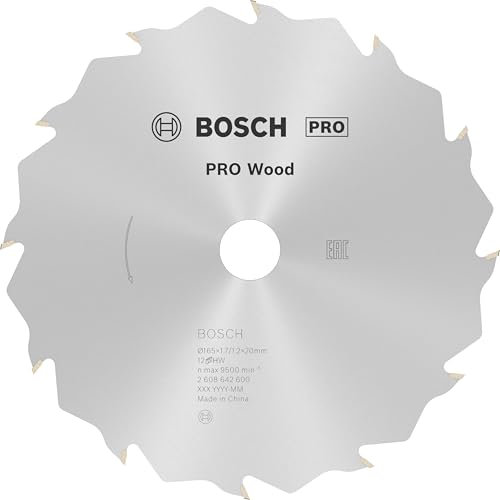 Bosch 1x PRO Wood Kreissägeblatt für Akku-Handkreissägen (für Weichholz, Hartholz, Ø mm, Professional Zubehör Handkreissäge)