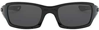 Oakley Mens OO9238 Fives Squared Rectangular Sunglasses, Polished Black/Grey, 54 mm