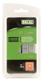 SALKI | Agrafes nº 80 | Blister de 1000 Unités | Calibre du Fil Numéro 80 de 12mm de large | Compatible avec Agrafeuses Pneumatiques | Parfaites pour la Tapisserie