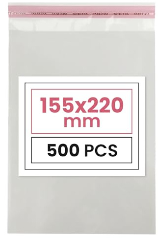 Netuno 500 sachets plats en PP 15,5 x 22 cm sachets plastiques transparents en polypropylène emballages d'envoi sacs plastiques transparents sacs plats d'expédition sac d'expédition plastique