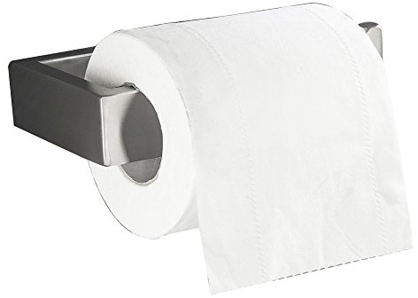 Flybath Toilettenpapierhalter 304 Edelstahl Gebürstet Silber Wandmontage | Rostschutz, Robust, Einfach Anzubringen, Eckig WC Rollenhalter Klopapierhalter, Bad Papier Halterung Starr Modern 14.5 CM