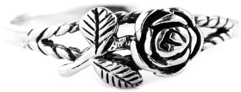 Windalf Schmaler Bohemia Rosen-Ring 6 mm Zarter Blumenring Freundschaftsring Vintage Damenring 925 Sterlingsilber