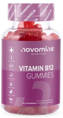 Vitamin B12 Gummies - Vegan - High Strength - 1 Month Supply - Vitamin B12 1000 MCG – Enriched with Vitamin C, B1, B2, B6, Biotin - Gummies Made by Novomins