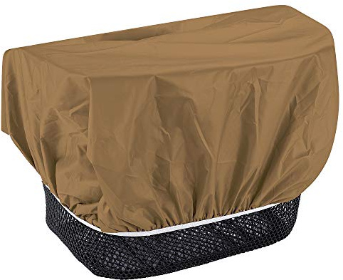 EAZY CASE Fahrradkorb Regenschutz, wasserfester Korbüberzug, Schutzhülle, Korbabdeckung wasserabweisend, Regenüberzug für Fahrradkorb elastisch, Schutzhaube für Regen, Braun